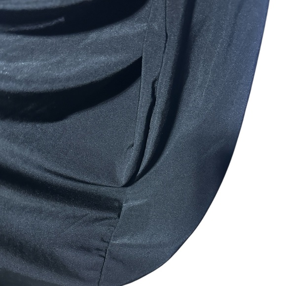 DISCO SLINKY WRAP DRAPE DRESS Black Jersey Feel Size 10 - Picture 4 of 16